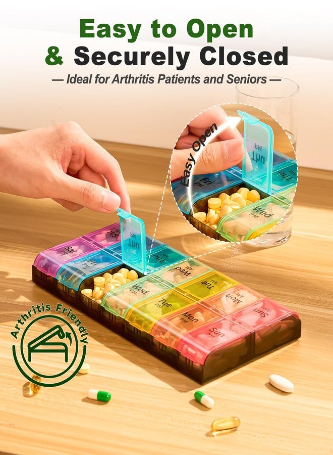Colorwing Extra Large Pill Organizer 2 Times a Day, Weekly XL AM PM Pill Case, 7 Day Pill Box Twice a Day, Oversized Daily Medicine Pill Organizer for Vitamin, Big Pill Container, Medication Dispenser - Image 4